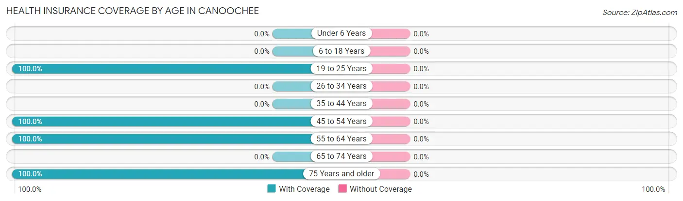Health Insurance Coverage by Age in Canoochee