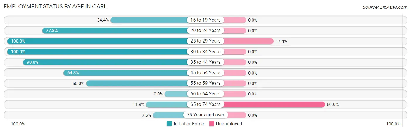 Employment Status by Age in Carl