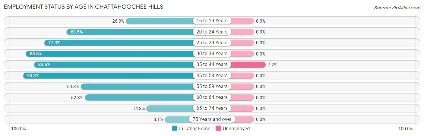 Employment Status by Age in Chattahoochee Hills