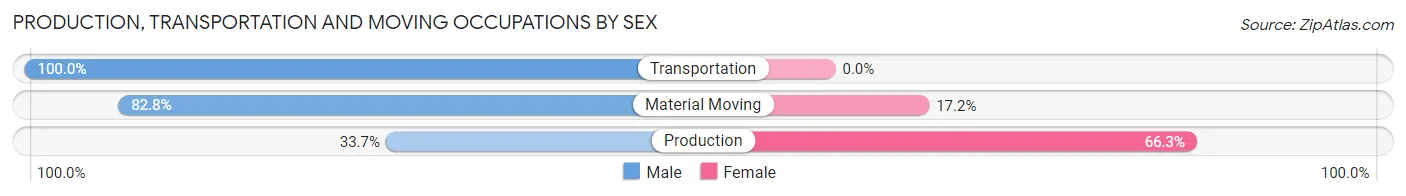Production, Transportation and Moving Occupations by Sex in Colquitt