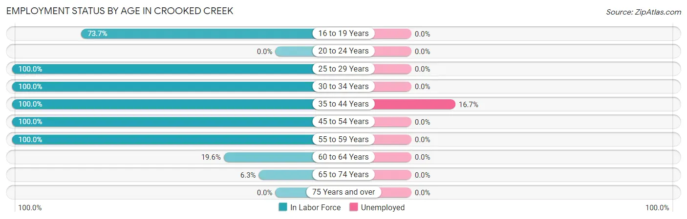 Employment Status by Age in Crooked Creek