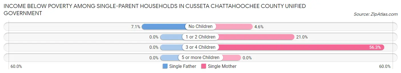 Income Below Poverty Among Single-Parent Households in Cusseta Chattahoochee County unified government