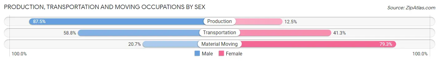Production, Transportation and Moving Occupations by Sex in Cusseta Chattahoochee County unified government