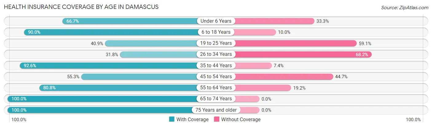 Health Insurance Coverage by Age in Damascus