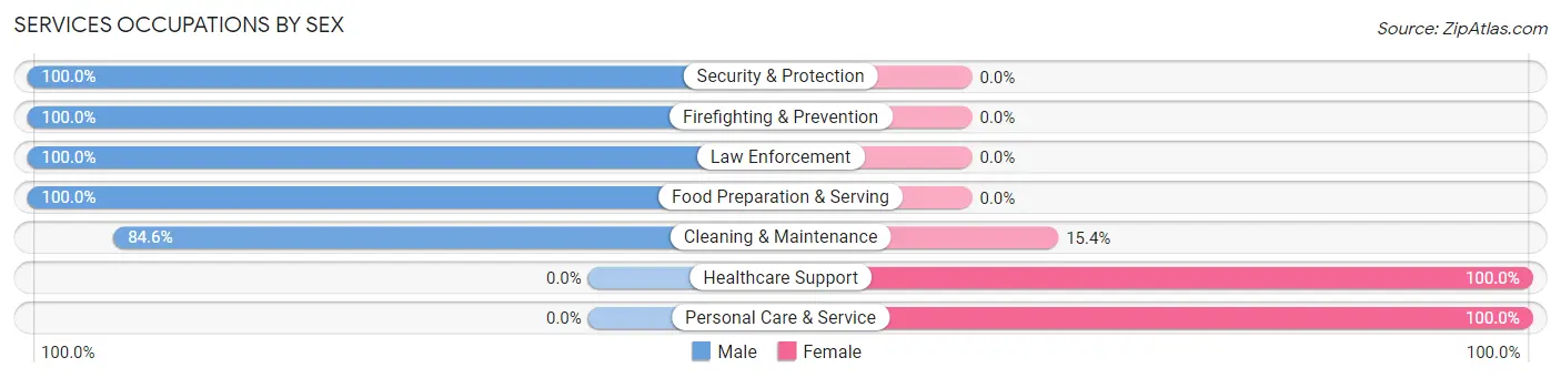 Services Occupations by Sex in Danielsville