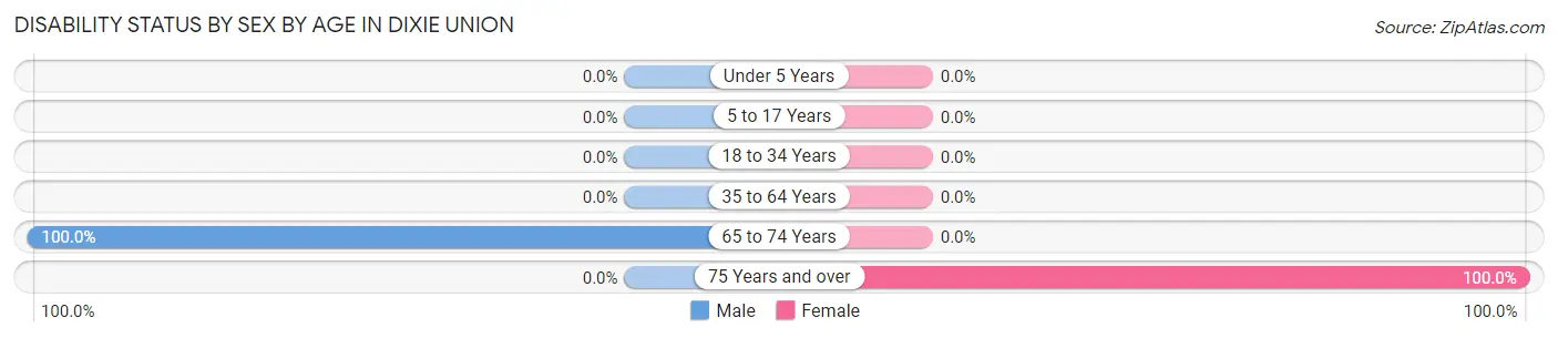 Disability Status by Sex by Age in Dixie Union