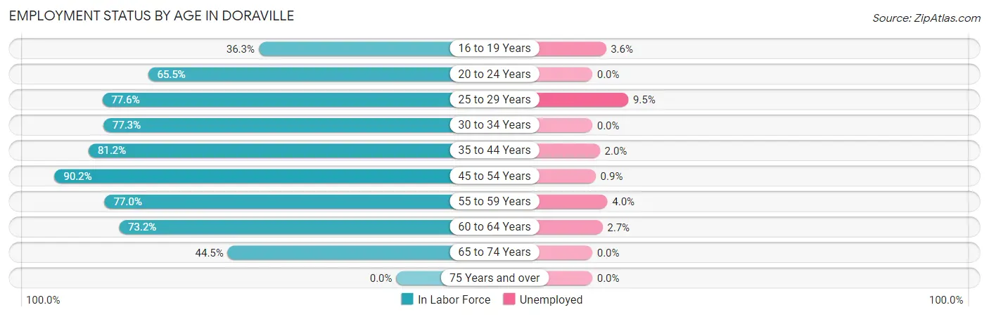 Employment Status by Age in Doraville