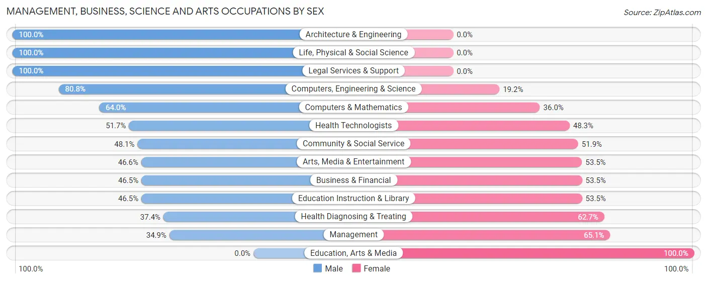 Management, Business, Science and Arts Occupations by Sex in Doraville