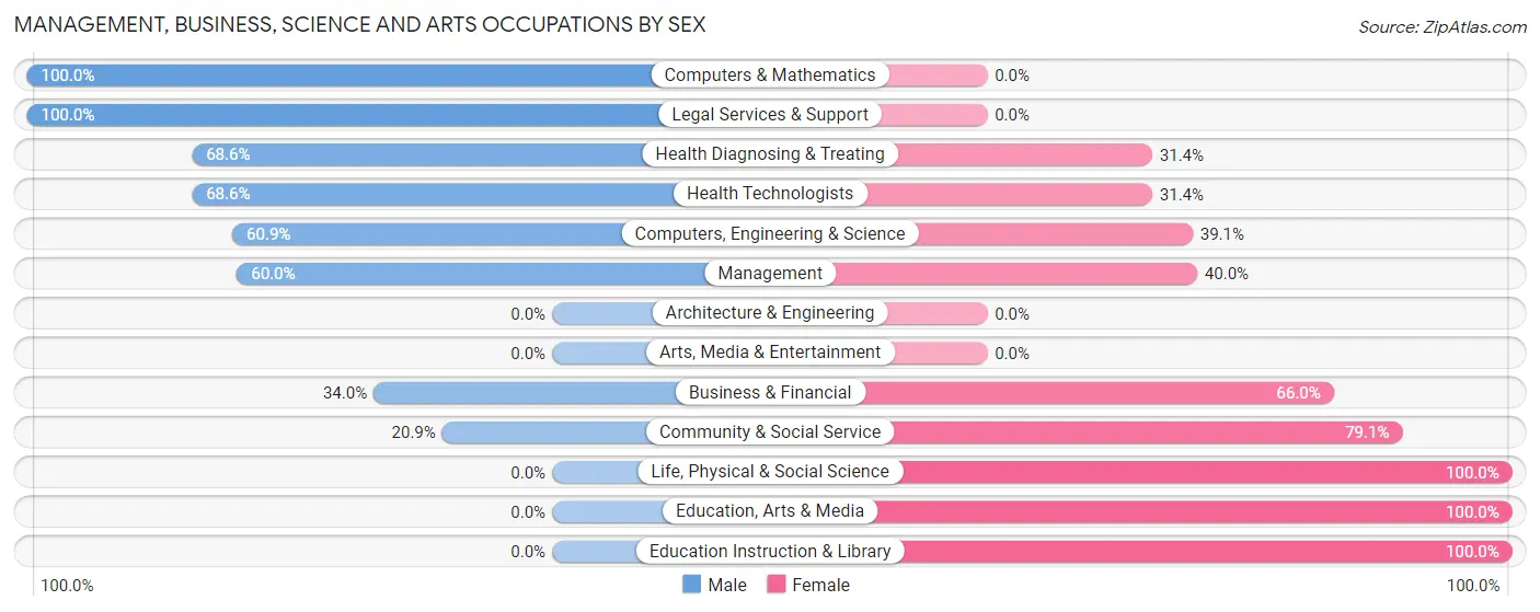 Management, Business, Science and Arts Occupations by Sex in Dutch Island
