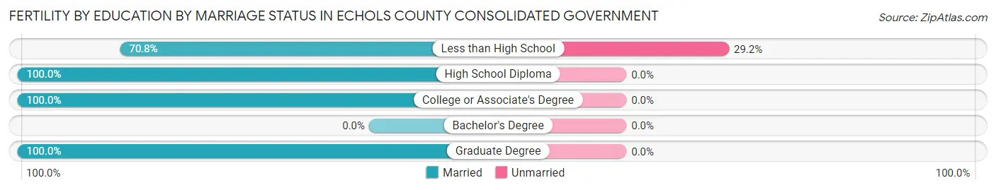 Female Fertility by Education by Marriage Status in Echols County consolidated government