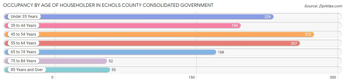 Occupancy by Age of Householder in Echols County consolidated government