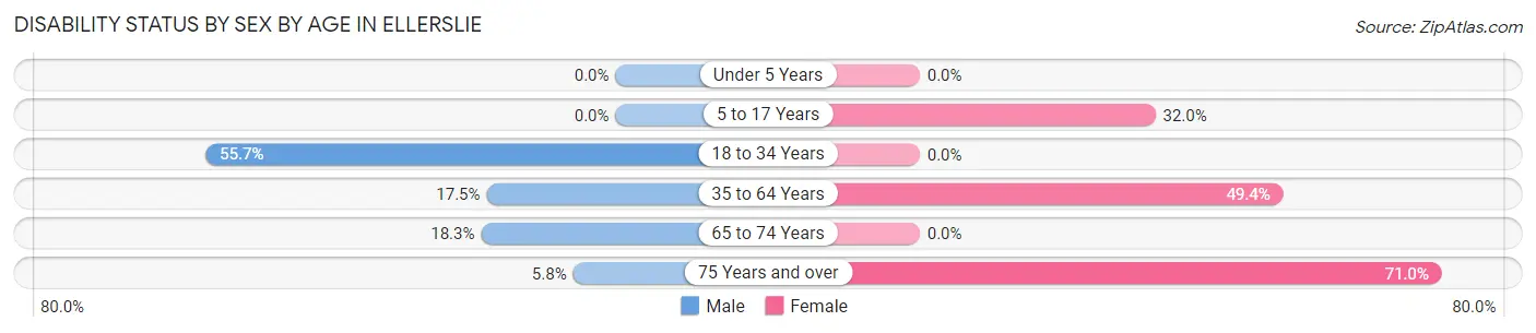 Disability Status by Sex by Age in Ellerslie
