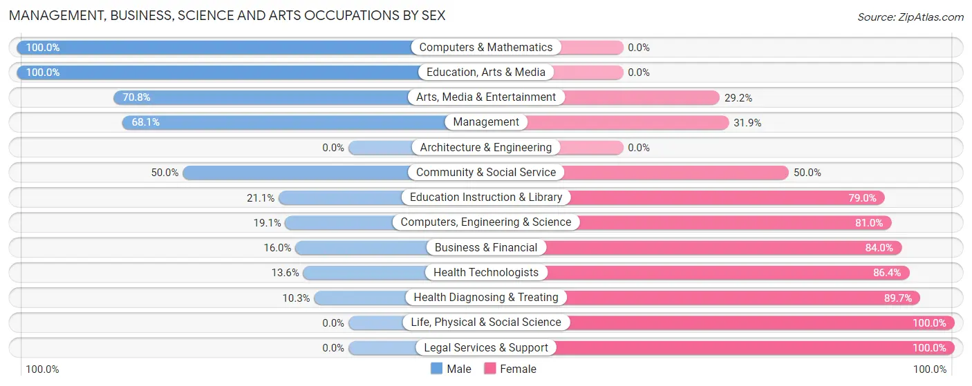 Management, Business, Science and Arts Occupations by Sex in Emerson