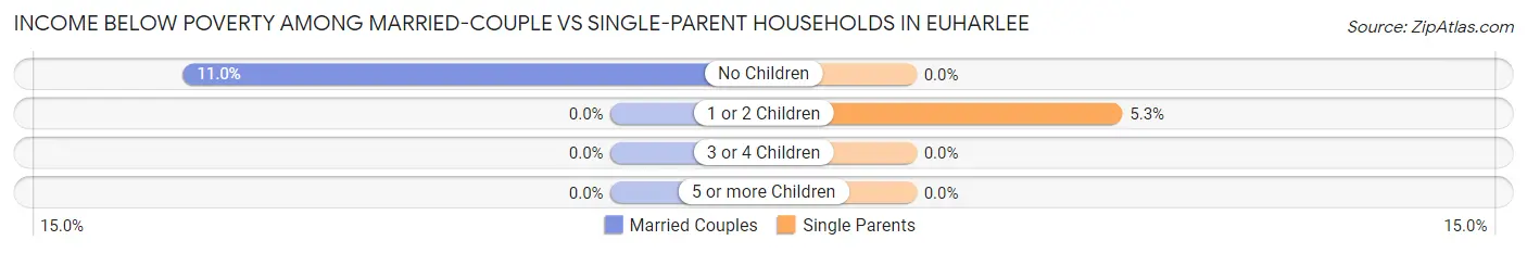 Income Below Poverty Among Married-Couple vs Single-Parent Households in Euharlee