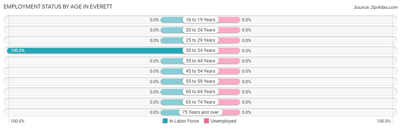 Employment Status by Age in Everett
