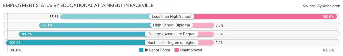 Employment Status by Educational Attainment in Faceville