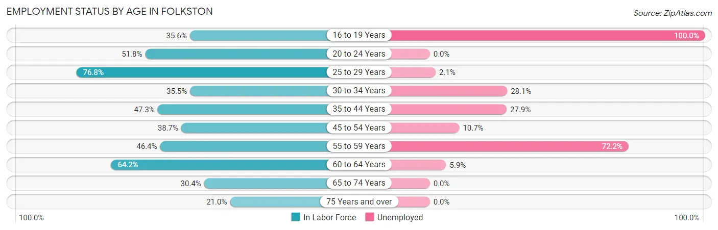 Employment Status by Age in Folkston
