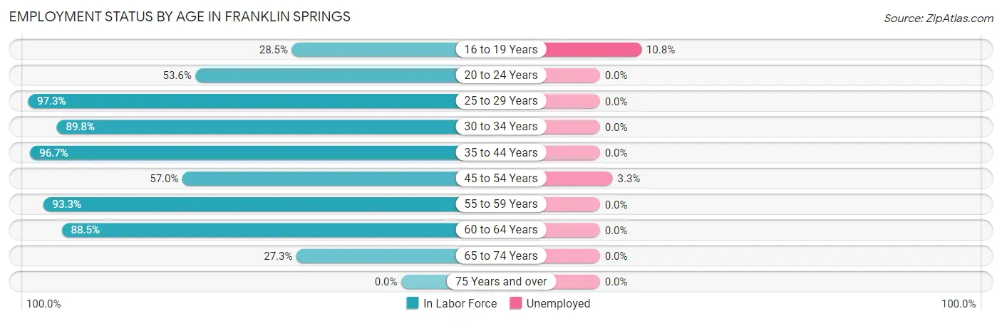 Employment Status by Age in Franklin Springs