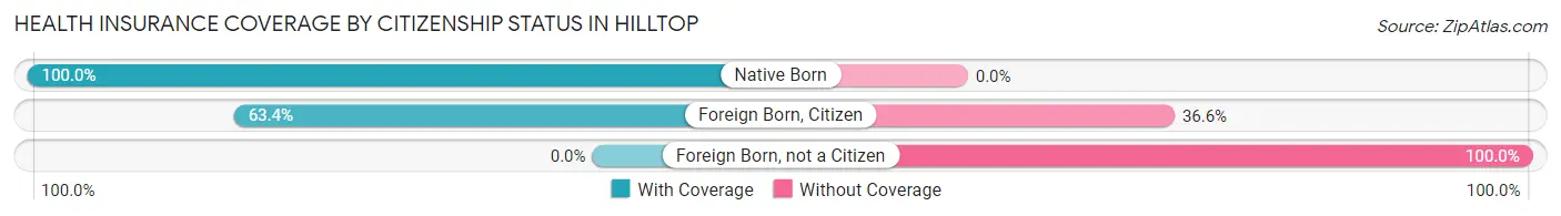 Health Insurance Coverage by Citizenship Status in Hilltop