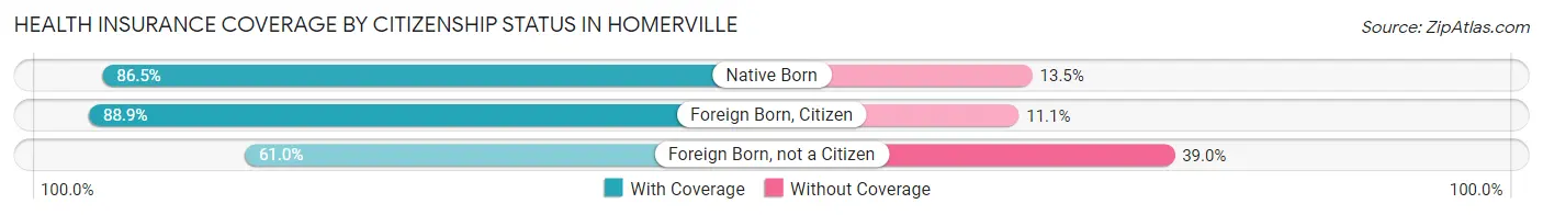 Health Insurance Coverage by Citizenship Status in Homerville
