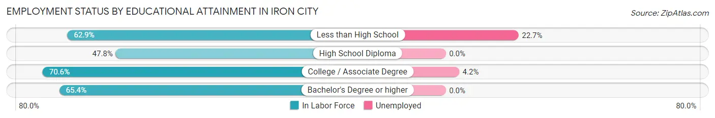 Employment Status by Educational Attainment in Iron City