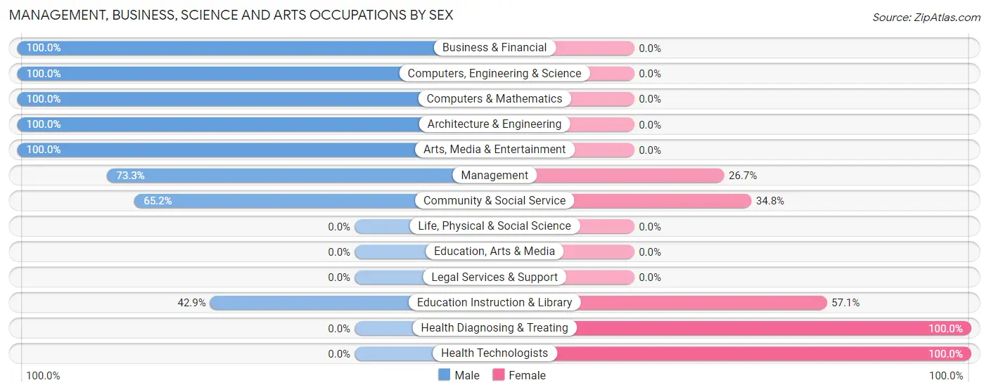Management, Business, Science and Arts Occupations by Sex in Ivey