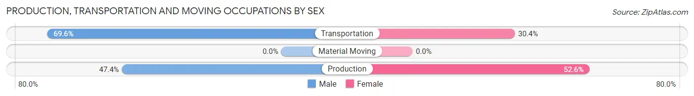 Production, Transportation and Moving Occupations by Sex in Leary