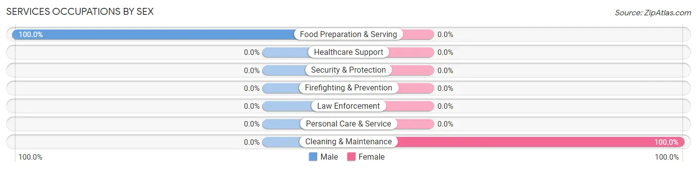 Services Occupations by Sex in Leary