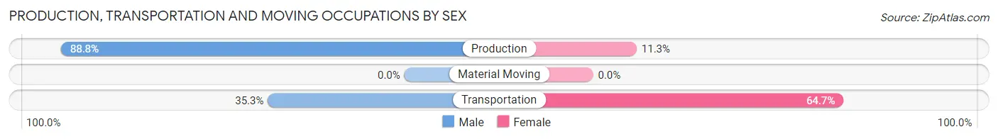 Production, Transportation and Moving Occupations by Sex in Lumpkin