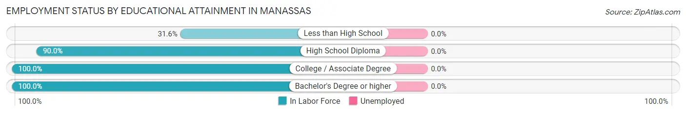 Employment Status by Educational Attainment in Manassas