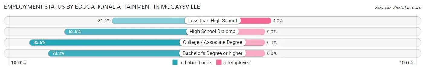 Employment Status by Educational Attainment in McCaysville