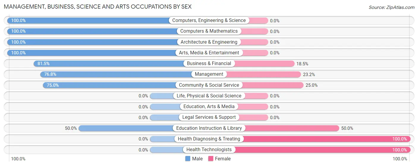 Management, Business, Science and Arts Occupations by Sex in McCaysville