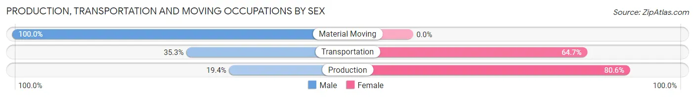 Production, Transportation and Moving Occupations by Sex in McIntyre