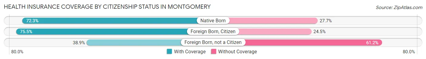 Health Insurance Coverage by Citizenship Status in Montgomery