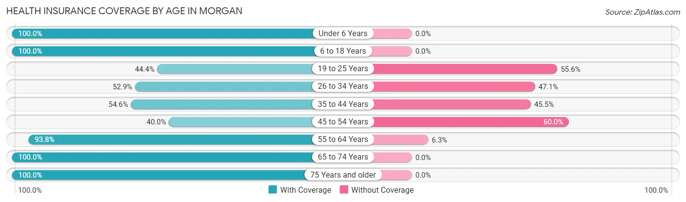 Health Insurance Coverage by Age in Morgan