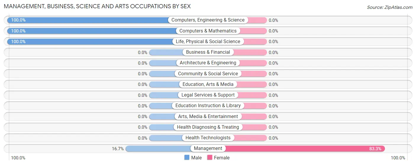 Management, Business, Science and Arts Occupations by Sex in Morganton