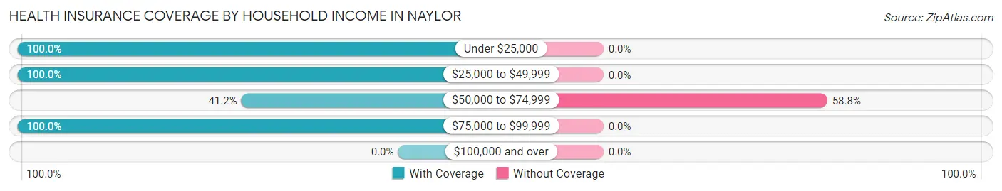 Health Insurance Coverage by Household Income in Naylor