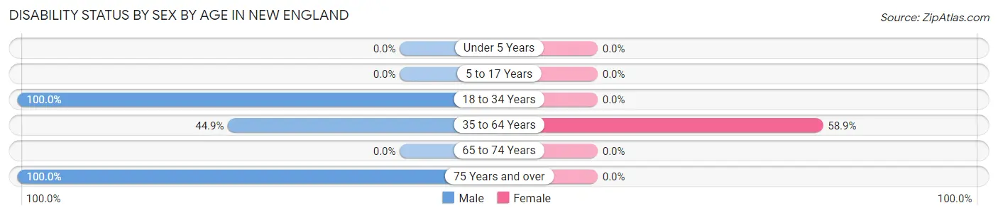 Disability Status by Sex by Age in New England