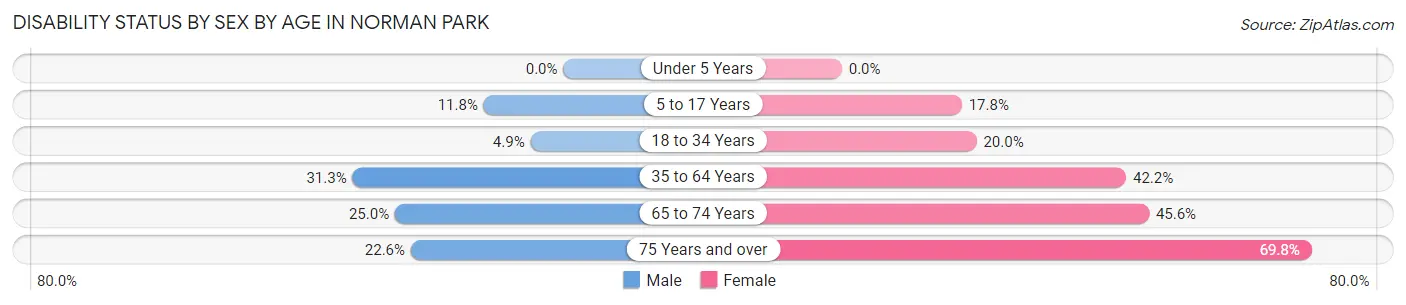 Disability Status by Sex by Age in Norman Park