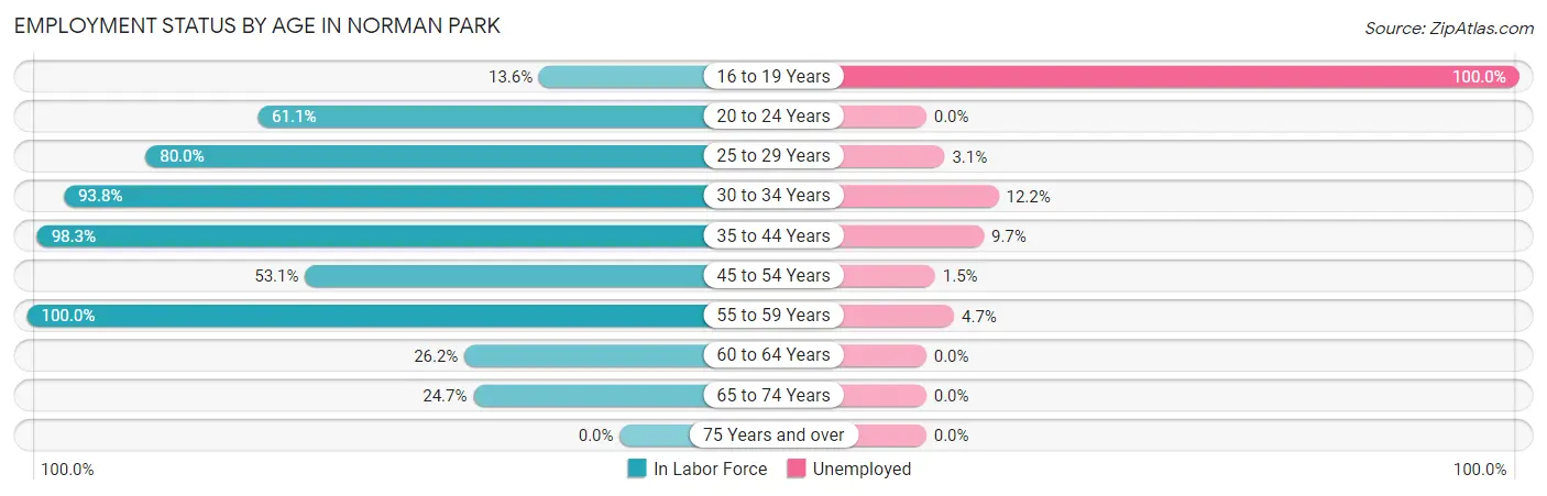 Employment Status by Age in Norman Park