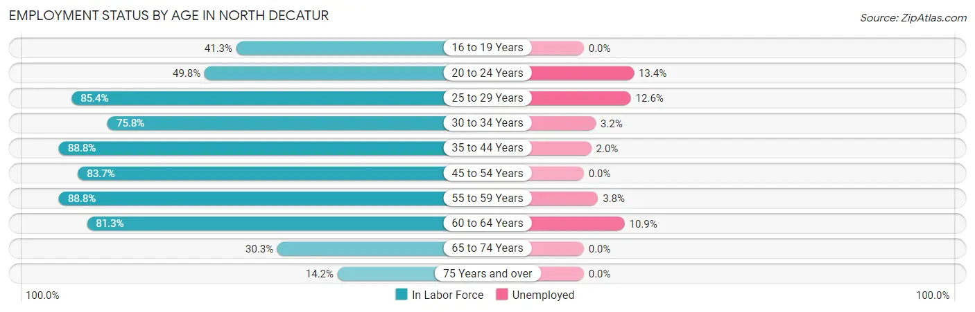 Employment Status by Age in North Decatur