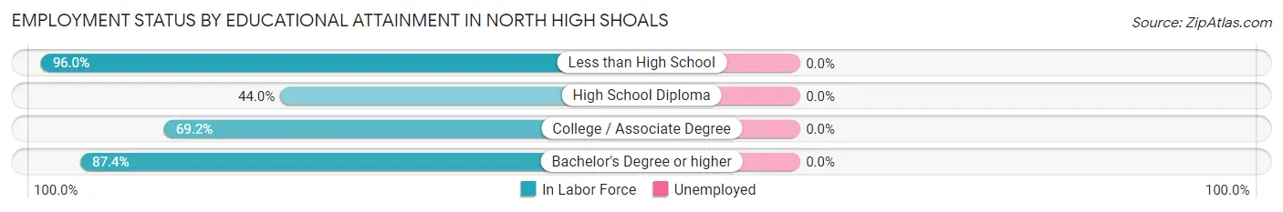 Employment Status by Educational Attainment in North High Shoals