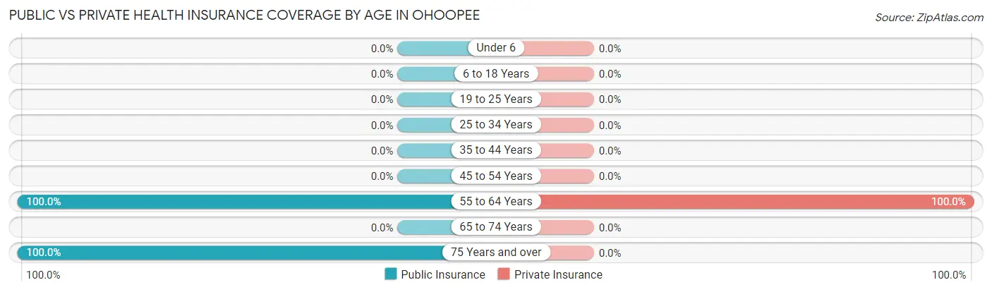 Public vs Private Health Insurance Coverage by Age in Ohoopee