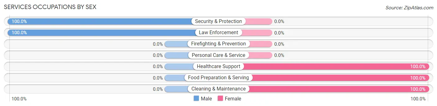 Services Occupations by Sex in Orchard Hill