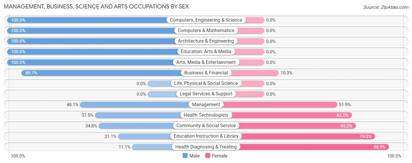 Management, Business, Science and Arts Occupations by Sex in Remerton
