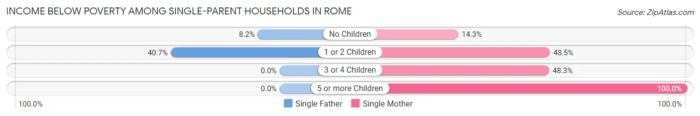 Income Below Poverty Among Single-Parent Households in Rome