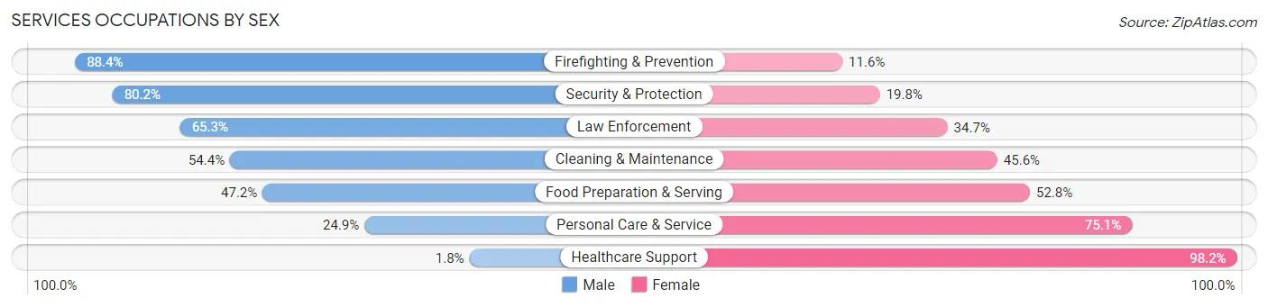 Services Occupations by Sex in Rome