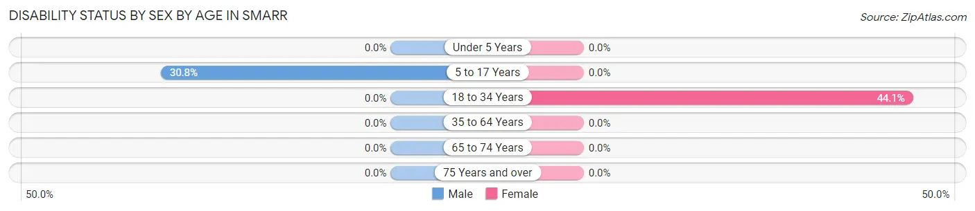 Disability Status by Sex by Age in Smarr