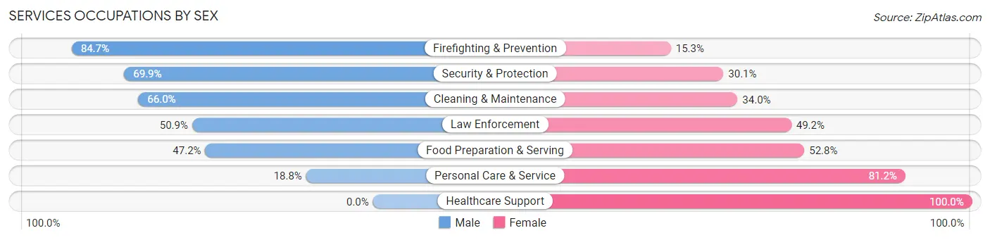 Services Occupations by Sex in Smyrna