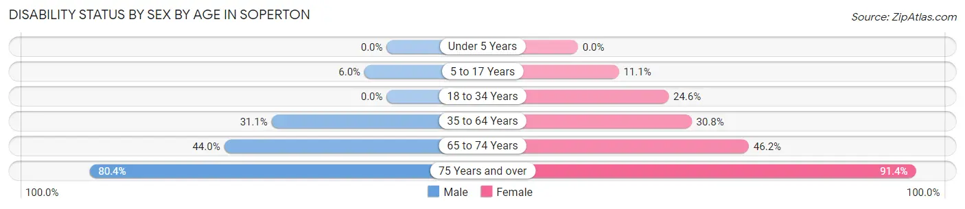 Disability Status by Sex by Age in Soperton